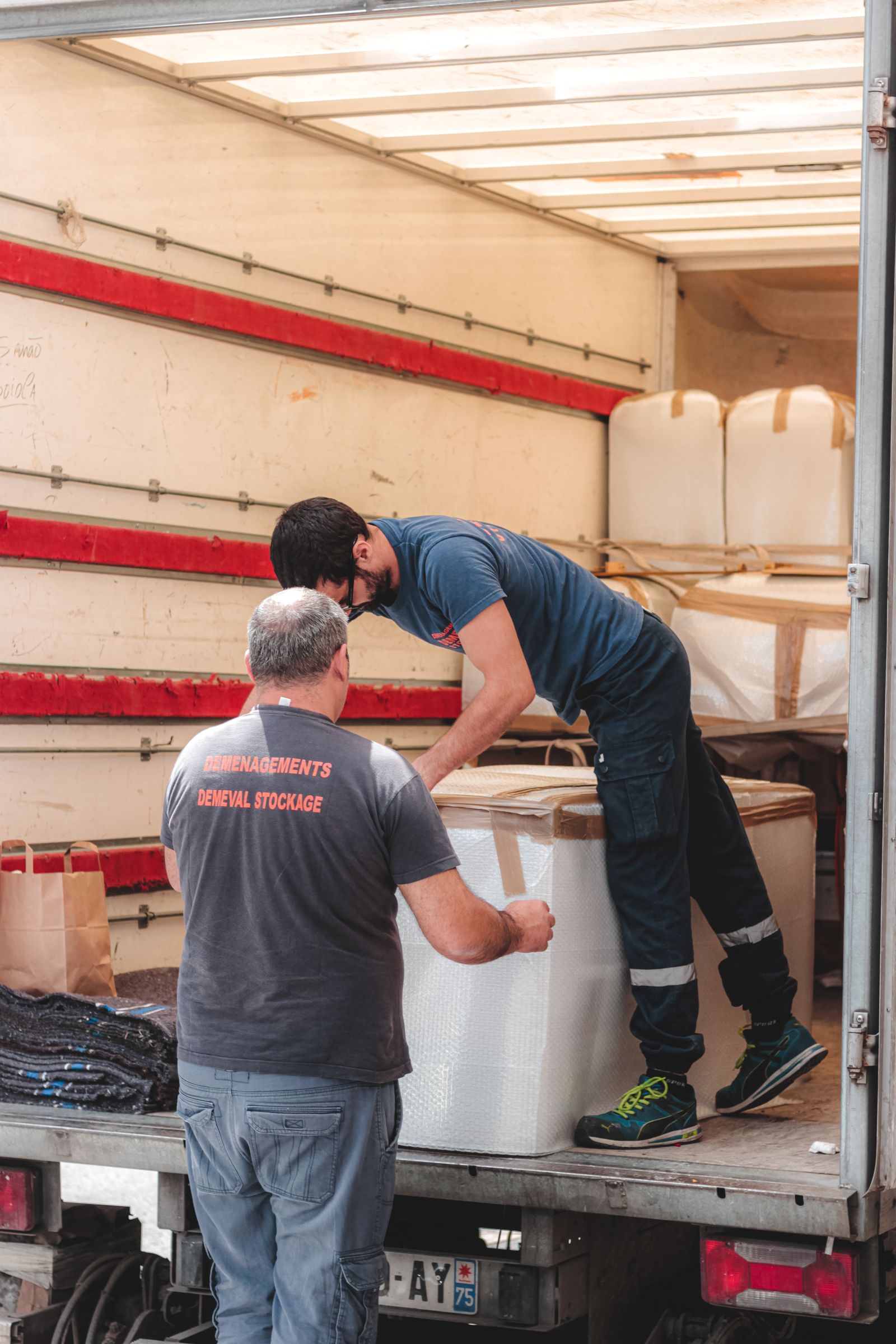 Junk removal crew loading truck in Marin County
